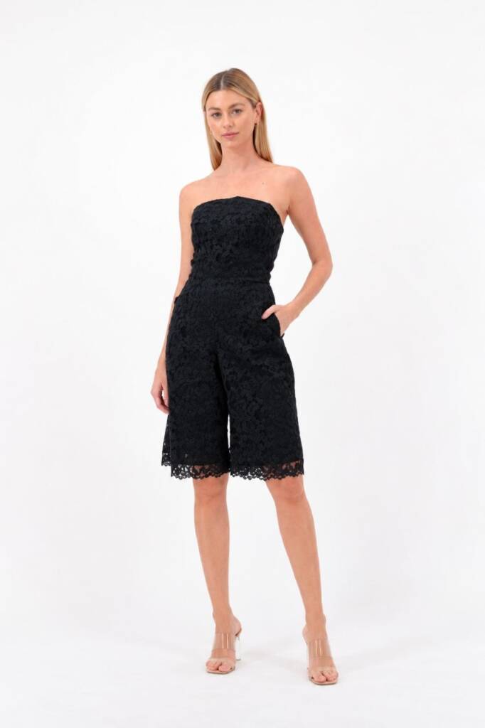Black Lace Jumpsuit with Precision Tailoring